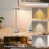 ZMH Tischlampe Akku LED- Tischleuchte Kabellos - Nachttischlampe Dimmbare mit USB-C Aufladbar Batterie Touch- Lampe Gold Tischlampen -für Schlafzimmer Esszimmer Büro (Silber, 2ER) Bild 2