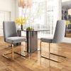 Esszimmerstuhl Samt Grau 2er Set mit Rauten Design Rückenlehne,Polsterstuhl ergonomisch gepolstert mit Metallbeinen, Loungesessel stilvoll weich Bild 3