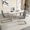 Esszimmerstuhl Samt Grau 2er Set mit Rauten Design Rückenlehne,Polsterstuhl ergonomisch gepolstert mit Metallbeinen, Loungesessel stilvoll weich Bild 5