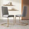 Esszimmerstuhl Samt Grau 2er Set mit Rauten Design Rückenlehne,Polsterstuhl ergonomisch gepolstert mit Metallbeinen, Loungesessel stilvoll weich Bild 4