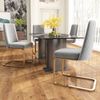 Esszimmerstuhl Samt Grau 2er Set mit Rauten Design Rückenlehne,Polsterstuhl ergonomisch gepolstert mit Metallbeinen, Loungesessel stilvoll weich Bild 2