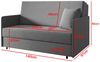 Zweiersessel YORK III mit Steppung, 2-Sitzer Schlafsofa, Jugendsofa mit Schlaffunktion, ausziehbare Couch, mit Bettkasten, inkl. Kissen, Kronos 03, 85 x 97 x 140 cm Bild 5