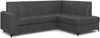 MEBLINI Schlafcouch mit Bettkasten - SCANDI - 236x171x85cm Rechts - Dunkelgrau Samt - Kleines Ecksofa mit Schlaffunktion - Sofa mit Relaxfunktion - Kleine Couch L-Form - Eckcouch Bild 2
