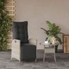 vidaXL Gartensessel mit Fußteil Verstellbar Hellgrau Poly Rattan 365286 Bild 3