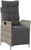 vidaXL Gartensessel mit Fußteil Verstellbar Hellgrau Poly Rattan 365286 Bild 2
