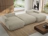 XXL Wohnlandschaft RINA U-Form 360 cm breit, Sofa mit Schlaffunktion & DL-Mechanismus, Wellenfederung, modern freistehend - Beige Strukture Bild 4