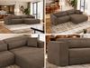 Ecksofa PAZURRO L mit Armlehnen, freistehendes L-förmiges Ecksofa mit lose Kissen, Wellenfeder, Modern Design - Braun Velvet - Rechts Bild 2