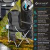 KESSER® Campingstuhl faltbar bis 150 kg Angelstuhl Faltstuhl Klappstuhl Gepolstert mit Armlehnen, Getränkehalter + Tasche mit hoher Rückenlehne, Strandstuhl, Klapphocker Khaki / Schwarz Bild 2