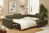 Ecksofa Sofa mit Schlaffunktion METZ Stoff Poso Creme Ottomane Rechts Bild 3