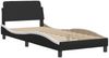 vidaXL Bett mit Matratze "Hvar" Schwarz und Weiß 80x200 cm Kunstleder 3208687 Bild 4