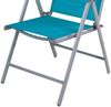 2er Set Garten Klappstuhl Aluminium - Textilen Silbergrau/Petrol Bild 4