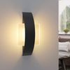 ZMH 2ER LED Wandleuchte Warmweiß Innen Wandlampe Wohnzimmer 6W aus Acryl Modern Bettlampe Nachtlampe 23.5cm in Schwarz und Weiß für Schlafzimmer Wohnzimmer Arbeitszimmer Treppenhaus Bild 2