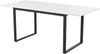 Esstisch 140/180x80x75 cm, ausziehbar, MDF in Weiß mit Marmoroptik und robustem Metallgestell Bild 4