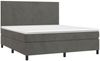vidaXL Boxspringbett mit Matratze & LED Dunkelgrau 180x200 cm Samt 3136018 Bild 3