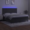 vidaXL Boxspringbett mit Matratze & LED Dunkelgrau 180x200 cm Samt 3136018 Bild 4