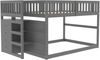 Niedriges Etagenbett140 x 200 cm, Sicherheits-Etagenbett mit Staufach, hohes Zaun-Design, Holzbett, grau Bild 4