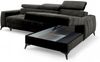 AX LIVING Schwarze Eckcouch mit Schlaffunktion Arkucio Mini 260 cm R Bild 4