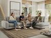 CALENO L-Form Ecksofa 317x225 cm, Massivholz-Rahmen & Wellenfedern, Sitzhöhe 51 cm, modernes Polstersofa rückenecht bezogen & freistehend - Dunkelbeige Strukture - Rechts Seite Bild 3