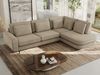 CALENO L-Form Ecksofa 317x225 cm, Massivholz-Rahmen & Wellenfedern, Sitzhöhe 51 cm, modernes Polstersofa rückenecht bezogen & freistehend - Dunkelbeige Strukture - Rechts Seite Bild 4