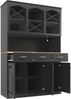 Küchenschrank aus MDF mit LED-Beleuchtung & 3 Schubladen, 120 x 40 x 180 cm, schwarz Bild 5