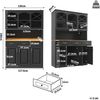 Küchenschrank aus MDF mit LED-Beleuchtung & 3 Schubladen, 120 x 40 x 180 cm, schwarz Bild 3