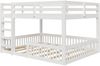Merax Etagenbett, Kinderbett Holzbett Familienbett 160x200 cm mit Geländern und Leiter, Weiß Bild 5