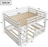 Merax Etagenbett, Kinderbett Holzbett Familienbett 160x200 cm mit Geländern und Leiter, Weiß Bild 4