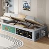 Bett 90x200 cm ohne Matratze, mit hydraulischem Stauraum, Kreidetafel und Filztafel, Grau Bild 2
