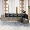 vidaXL Gartensofa-set mit Kissen 6 pcs Grau Poly-Rattan 3347079 Bild 3