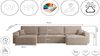 Kaiser Möbel Ecksofa mit schlaffunktion und bettkasten, Couch U-form BEST stoff Poso, Schlaffunktion, Bettzeugaufbewahrung, universal Bild 3