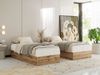 Boxspringbett, Einzelbett WOOD ZERO 90 x 200 cm, Hotelbett ohne Kopfteil, Bett mit Stauraum, 7-Zonen Multipocket-Matratze - Beige Cordstoff - H4 - Topper T25 Bild 3