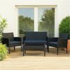 HTI-Living Garten-Essgruppe Outdoor Möbel 4-teiliges Set Zita Anthrazit/Grau, (Set, 4-tlg, 1x Zweisitzer, 2x Stuhl, 1x Tisch), Terrassenmöbel Loungemöbel Gartenmöbel Bild 3