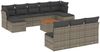 vidaXL 11-tlg. Garten-Sofagarnitur mit Kissen Grau Poly Rattan 3223869 Bild 2