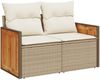 vidaXL 5-tlg. Garten-Sofagarnitur mit Kissen Beige Poly Rattan 3227458 Bild 5