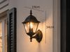 Außenwandleuchte Laterne stehend, Aluminium Schwarz mit E27 LED, Höhe 34cm Bild 4