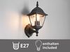 Außenwandleuchte Laterne stehend, Aluminium Schwarz mit E27 LED, Höhe 34cm Bild 5