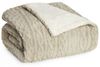 Blumtal Wohndecke, Oeko-TEX zertifiziert, waschbar, weiche Sherpa-Innenseite, Beige/Weiß, 150x200 cm Bild 4