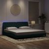 vidaXL Bettgestell mit LED ohne Matratze Dunkelgrün 200x200 cm Samt 3213876 Bild 1