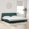 vidaXL Bettgestell mit LED ohne Matratze Dunkelgrün 200x200 cm Samt 3213876 Bild 4