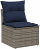vidaXL Gartensofa-set mit Kissen mit Speicher 6 pcs Grau Poly-Rattan 3361004 Bild 5