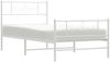 vidaXL Bettgestell mit Kopf- und Fußteil Metall Weiß 75x190 cm 355324 Bild 4