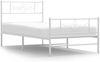 vidaXL Bettgestell mit Kopf- und Fußteil Metall Weiß 75x190 cm 355324 Bild 2