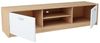 Home Collective TV-Schrank 160cm breit Lowboard mit matter Oberfläche Fernsehtisch (abgerundete Kante und Metall-Rollschienen Fernsehkommode) mit 2 Türen und 2 Regalen, aus laminiertem Board sonoma weiß Bild 3