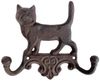 B&S Garderobenhaken Wandgarderobe Gusseisen Antik Rostlook Katze mit 2 Haken (1 St) Bild 1