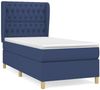 vidaXL Boxspringbett mit Matratze Blau 100x200 cm Stoff 3128747 Bild 2