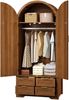 Moderner Kleiderschrank mit gebogenen Türen,Großzügiger Stauraum,Mit Kleiderstange und Schubladen,Luxuriöser Kleiderschrank,Geeignet für Schlafzimmer und Eingangsbereiche Bild 2