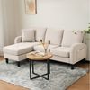 Ulife Ecksofa L-förmiges Ecksofa mit Chaiselongue, 3-Sitzer, 185 x 118 x 82 cm, Baumwoll-Leinenstoff, modulares Design für Wohnzimmer & Büro Bild 2