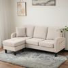 Ulife Ecksofa L-förmiges Ecksofa mit Chaiselongue, 3-Sitzer, 185 x 118 x 82 cm, Baumwoll-Leinenstoff, modulares Design für Wohnzimmer & Büro Bild 3