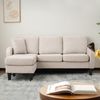 Ulife Ecksofa L-förmiges Ecksofa mit Chaiselongue, 3-Sitzer, 185 x 118 x 82 cm, Baumwoll-Leinenstoff, modulares Design für Wohnzimmer & Büro Bild 4