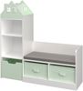 Kindersitzbank mit Regal Vipsali 100x99x30 cm Mintgrün/Weiß [en. casa] Bild 5